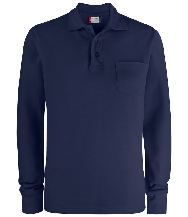 CLIQUE BASIC POLO L/S POCKET DARK NAVY