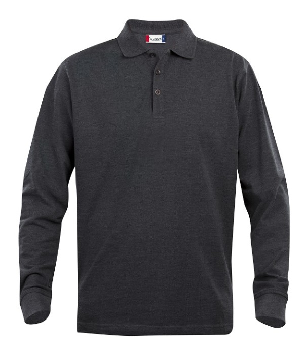 CLIQUE CLASSIC LINCOLN L/S POLO ANTRACIET MELANGE