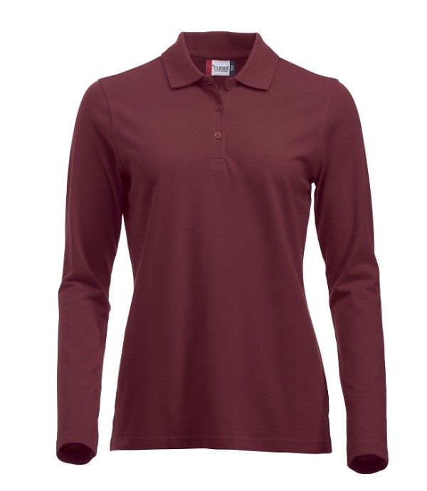 CLIQUE CLASSIC MARION L/S POLO BORDEAUX