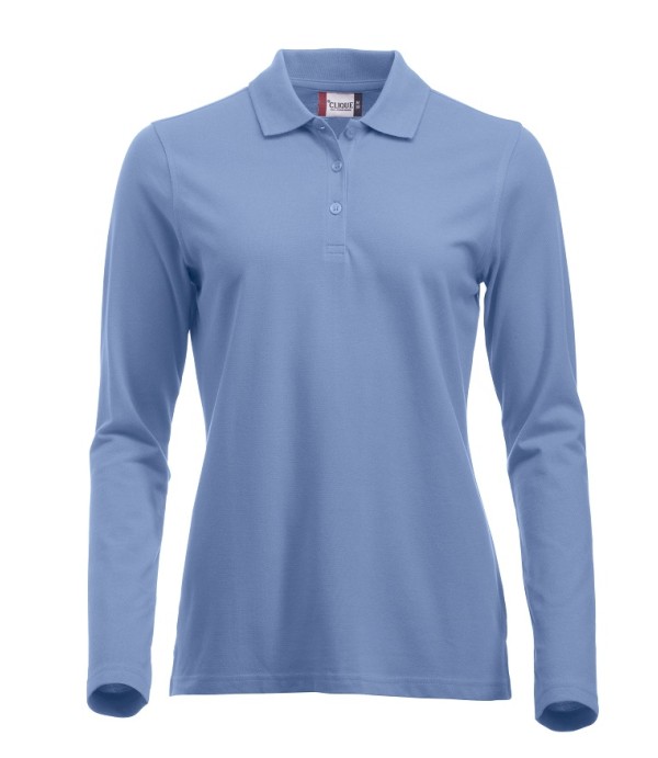 CLIQUE CLASSIC MARION L/S POLO LICHTBLAUW