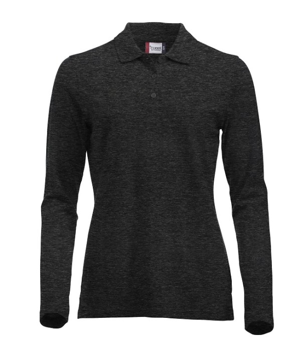 CLIQUE CLASSIC MARION L/S POLO ANTRACIET MELANGE