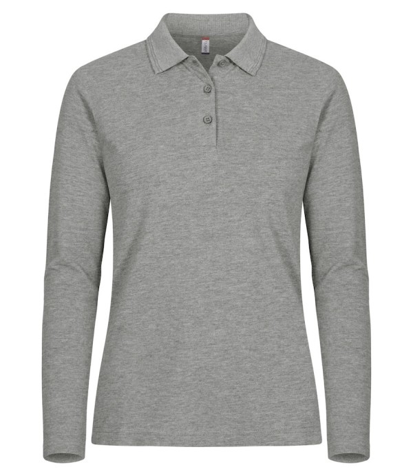 CLIQUE MANHATTAN WOMEN L/S POLO GRIJSMELANGE