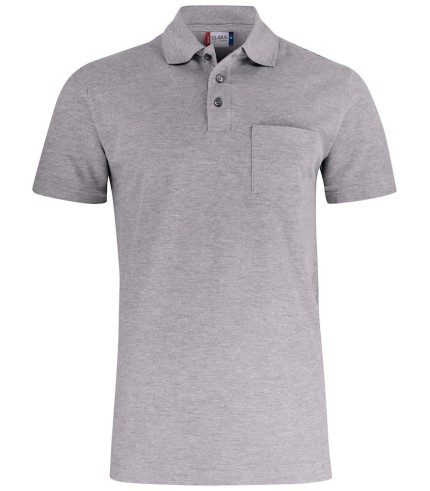 CLIQUE BASIC POLO W. POCKET GRIJSMELANGE