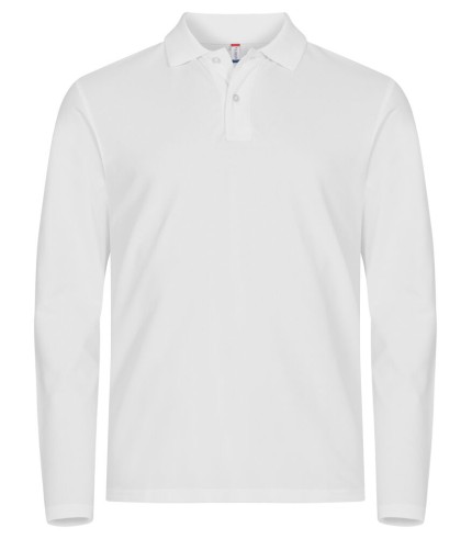 CLIQUE STRETCH PREMIUM POLO L/S WIT