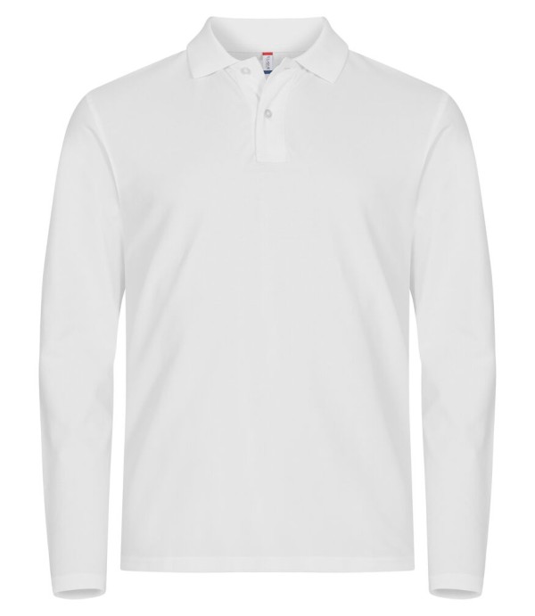 CLIQUE STRETCH PREMIUM POLO L/S WIT
