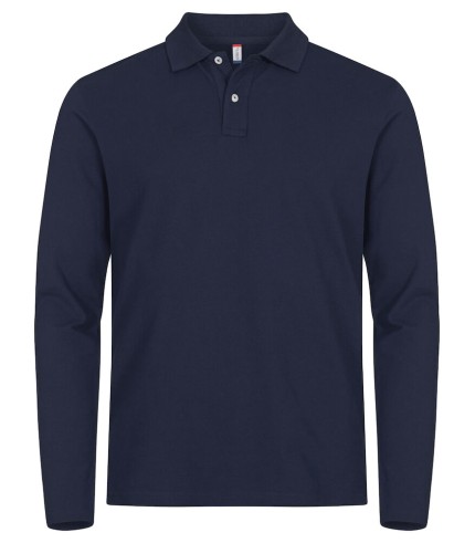 CLIQUE STRETCH PREMIUM POLO L/S DARK NAVY