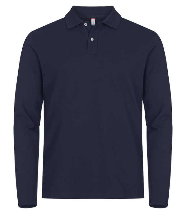 CLIQUE STRETCH PREMIUM POLO L/S DARK NAVY