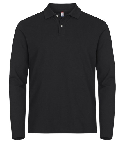 CLIQUE STRETCH PREMIUM POLO L/S ZWART