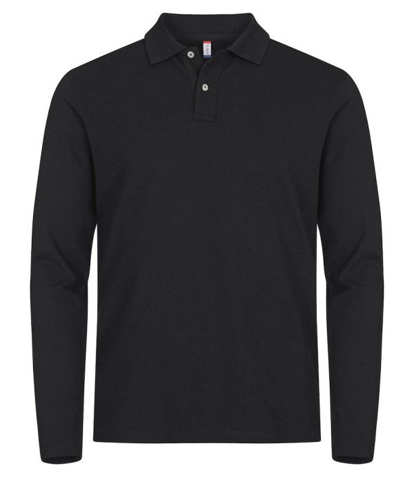 CLIQUE STRETCH PREMIUM POLO L/S ZWART