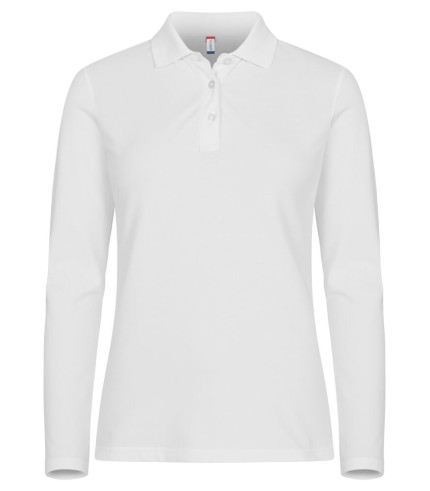 CLIQUE STRETCH PREMIUM POLO WOMEN L/S WIT