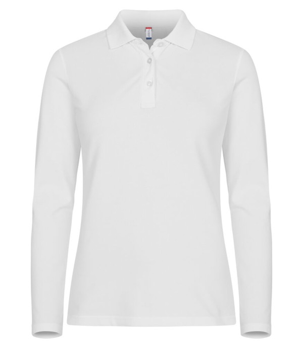 CLIQUE STRETCH PREMIUM POLO WOMEN L/S WIT