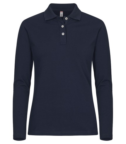CLIQUE STRETCH PREMIUM POLO WOMEN L/S DARK NAVY