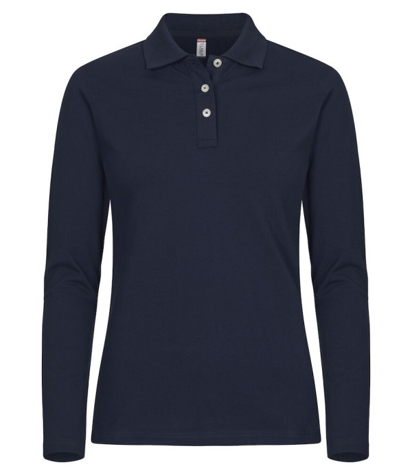 CLIQUE STRETCH PREMIUM POLO WOMEN L/S DARK NAVY