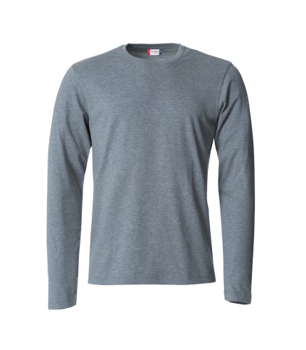 CLIQUE BASIC-T L/S GRIJSMELANGE