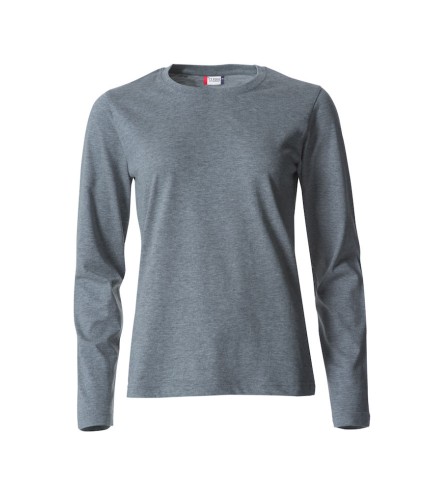 CLIQUE BASIC-T L/S WOMEN GRIJSMELANGE