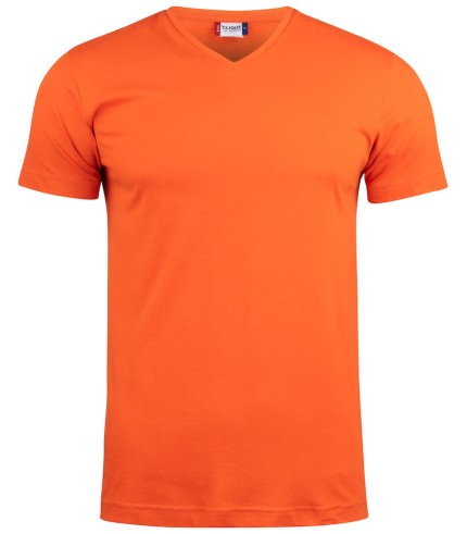 CLIQUE BASIC-T V-NECK DIEPORANJE