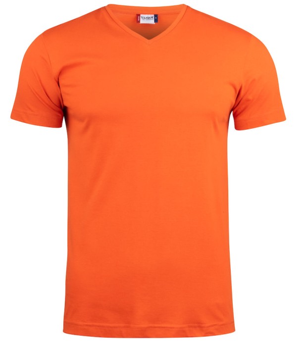 CLIQUE BASIC-T V-NECK DIEPORANJE