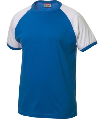CLIQUE RAGLAN TEE KOBALT/WIT