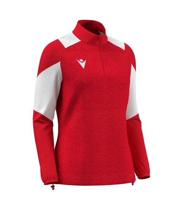 CHANTICO WMN 1/4 ZIP TOP RED/WHT