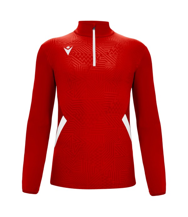 FRASER 1/4 ZIP TOP RED/WHT