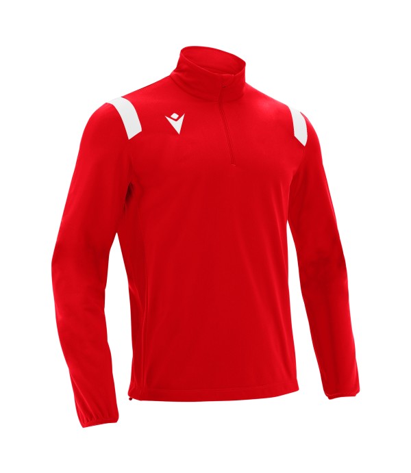 GANGE 1/4 ZIP TOP RED/WHT