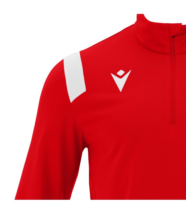 GANGE 1/4 ZIP TOP RED/WHT