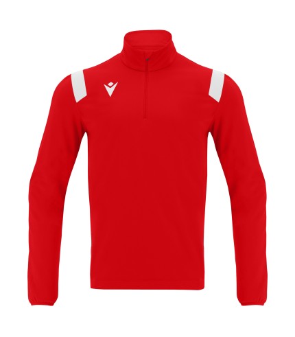 GANGE 1/4 ZIP TOP RED/WHT