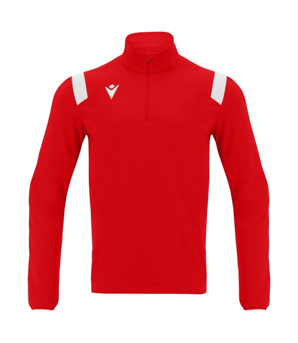 GANGE 1/4 ZIP TOP RED/WHT