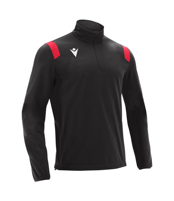 GANGE 1/4 ZIP TOP BLK/RED