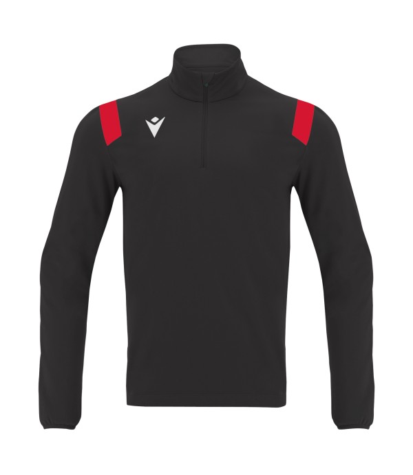 GANGE 1/4 ZIP TOP BLK/RED