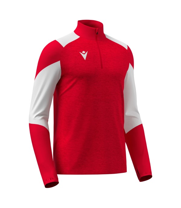 IZEL 1/4 ZIP TOP RED/WHT