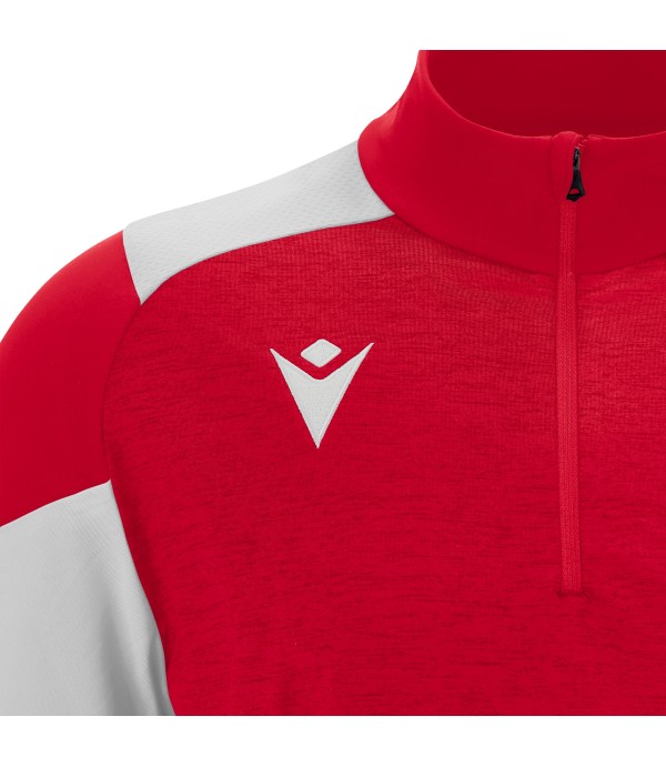 IZEL 1/4 ZIP TOP RED/WHT