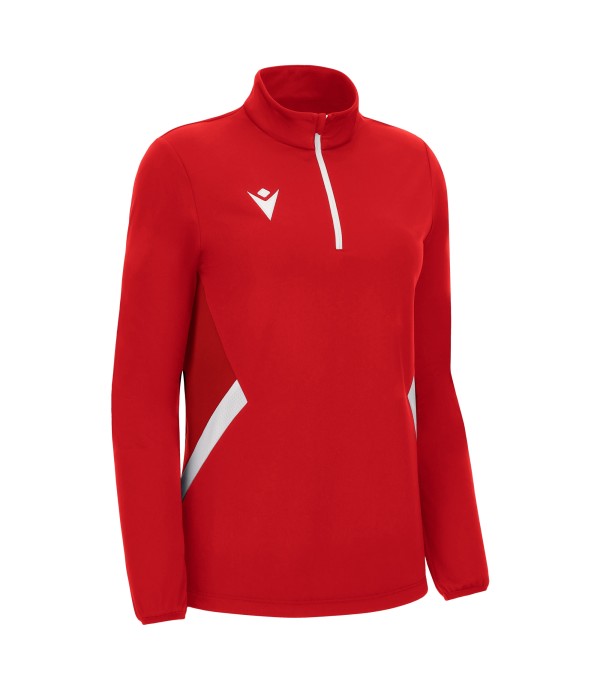 MAIRA WOMAN 1/4 ZIP TOP RED/WHT