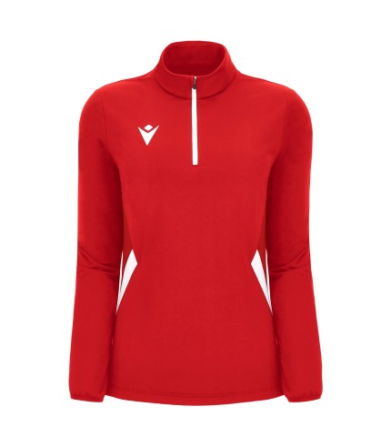 MAIRA WOMAN 1/4 ZIP TOP RED/WHT