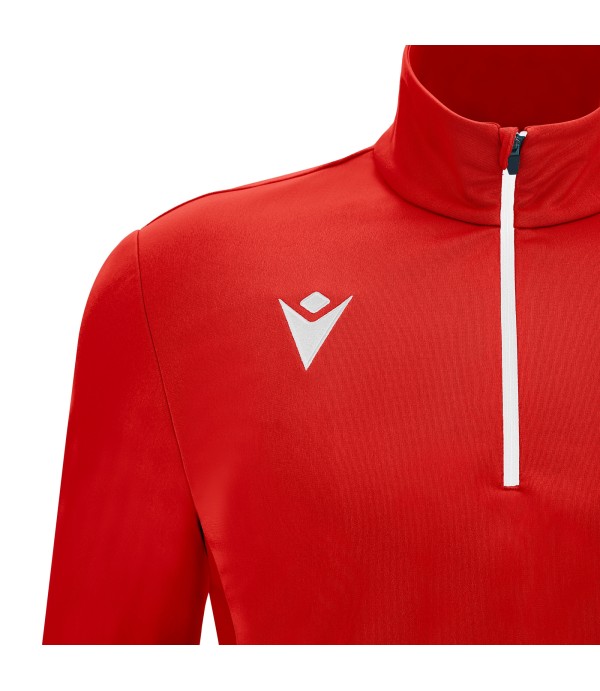 PIAVE 1/4 ZIP TOP RED/WHT