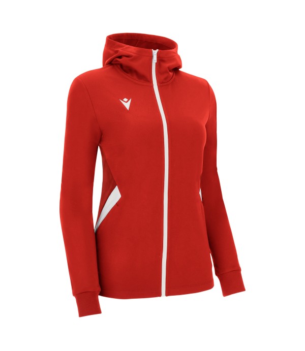 BASTET FULL ZIP TOP HOODY WOMAN RED/WHT