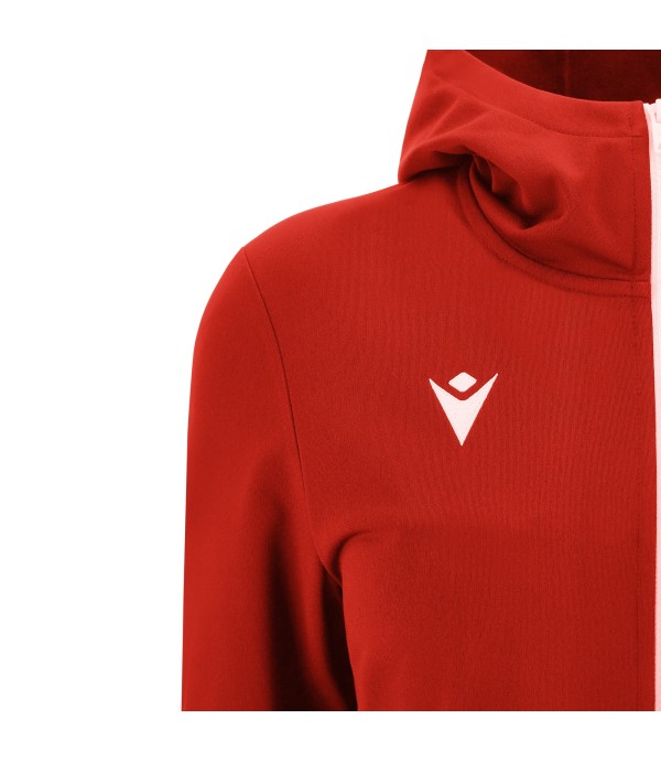 BASTET FULL ZIP TOP HOODY WOMAN RED/WHT