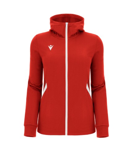 BASTET FULL ZIP TOP HOODY WOMAN RED/WHT