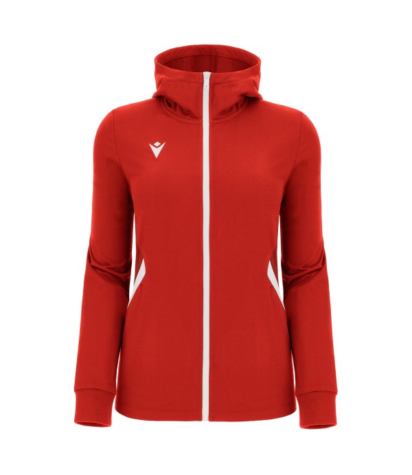 BASTET FULL ZIP TOP HOODY WOMAN RED/WHT