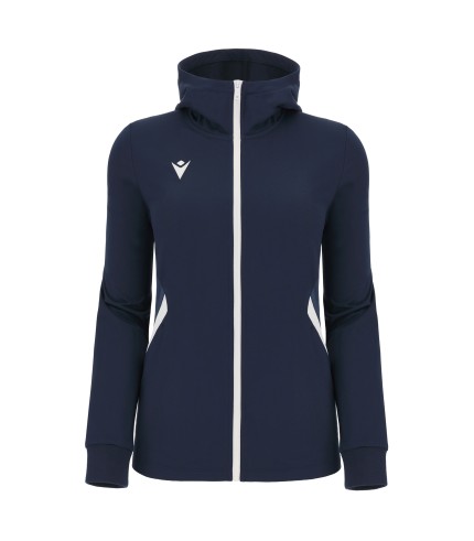 BASTET FULL ZIP TOP HOODY WOMAN NAV/WHT