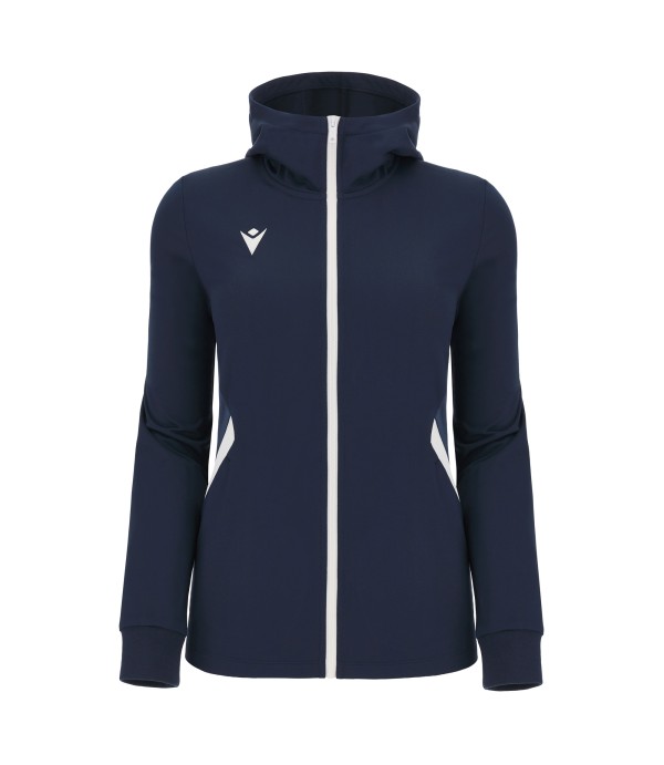 BASTET FULL ZIP TOP HOODY WOMAN NAV/WHT