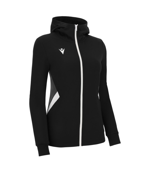 BASTET FULL ZIP TOP HOODY WOMAN BLK/WHT