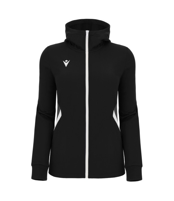 BASTET FULL ZIP TOP HOODY WOMAN BLK/WHT