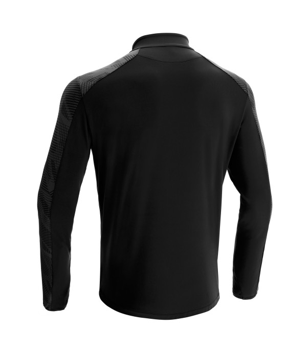 NARYN 1/4 ZIP TOP BLK/DGRY