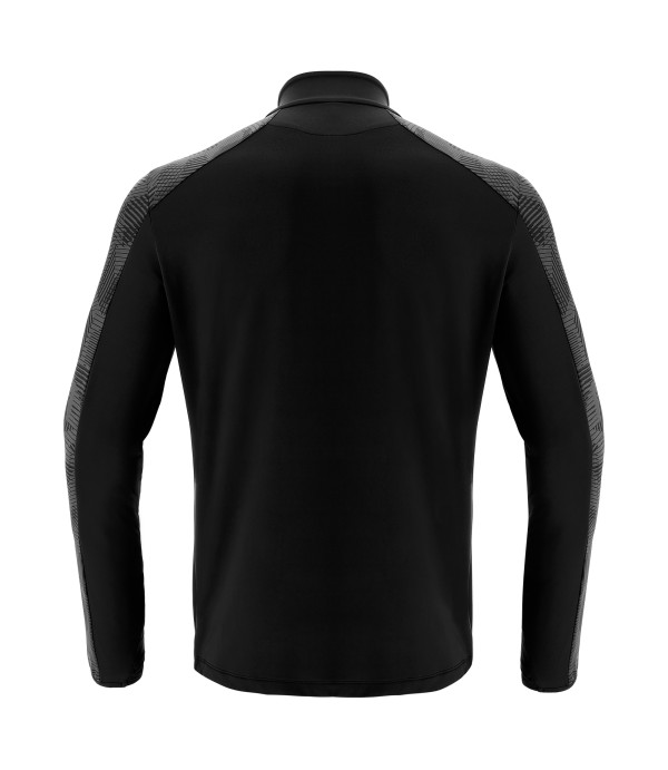 NARYN 1/4 ZIP TOP BLK/DGRY