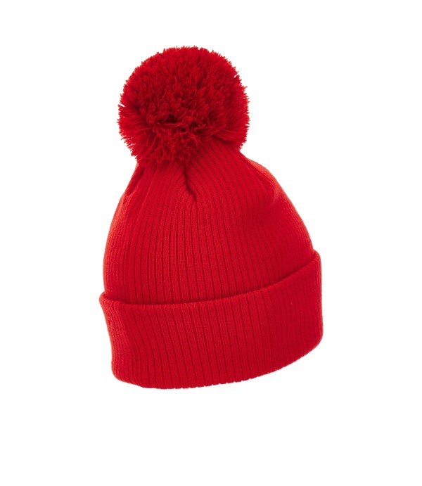 SNOW POM POM BEANIE RED