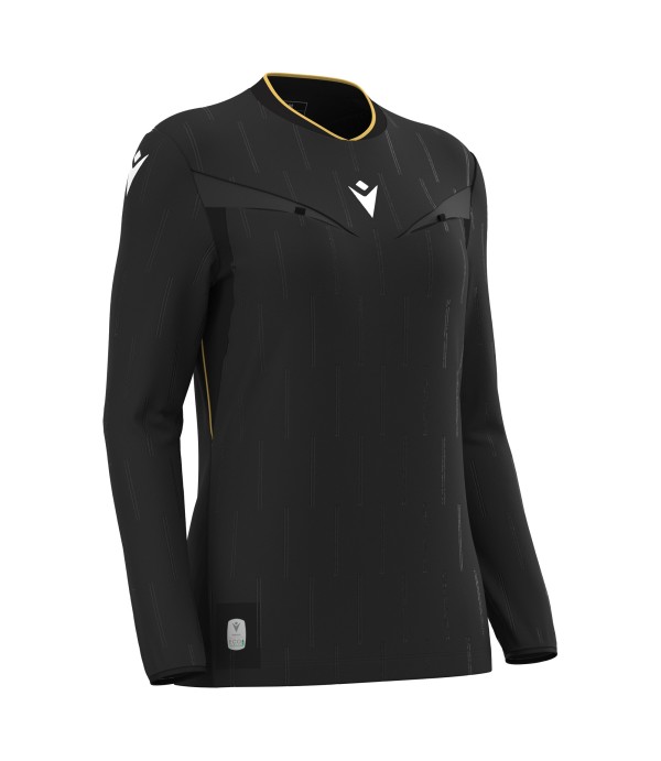 TESS ECO WMN REFEREE SHIRT LS BLK/GLD