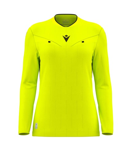 TESS ECO WMN REFEREE SHIRT LS NYEL/BLK