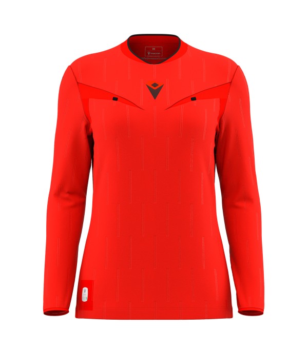 TESS ECO WMN REFEREE SHIRT LS BRED/BLK