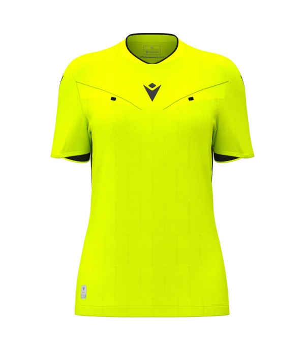 TESS ECO WMN REFEREE SHIRT SS NYEL/BLK